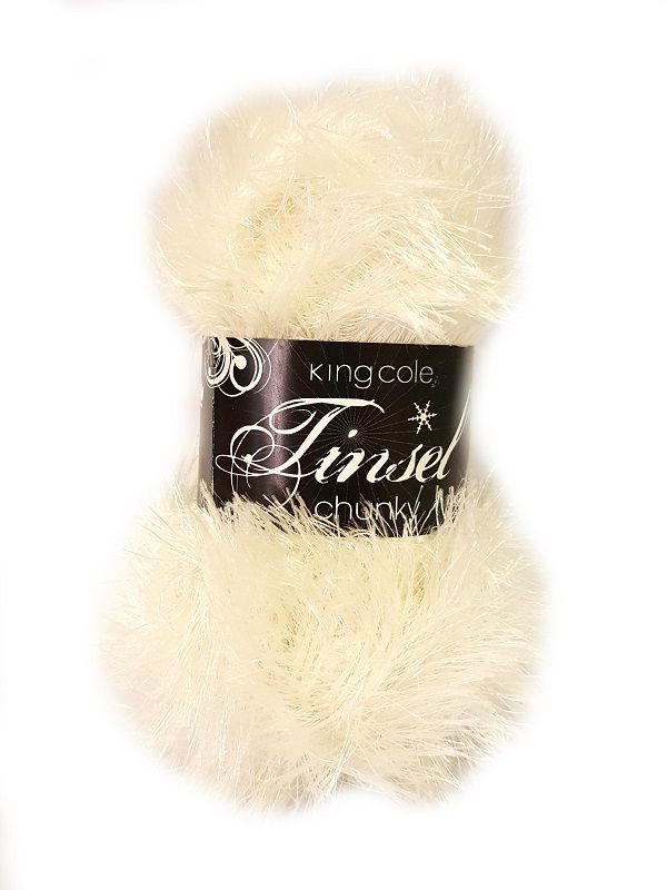 King Cole Tinsel Chunky Yarn 50g Cream